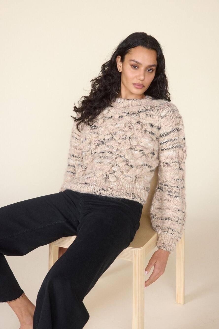 St Roche Natural/Pale Pink Luna Alpaca Chunky Sweater Small
 $575